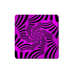 Black Spral Stripes Pink Square Magnet by designworld65