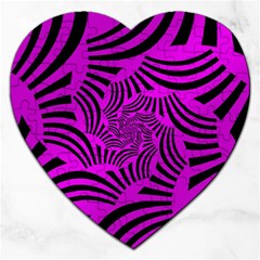 Black Spral Stripes Pink Jigsaw Puzzle (heart) by designworld65