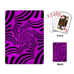 Black Spral Stripes Pink Playing Card by designworld65