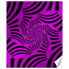 Black Spral Stripes Pink Canvas 8  X 10  by designworld65