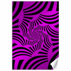 Black Spral Stripes Pink Canvas 12  X 18   by designworld65