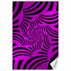 Black Spral Stripes Pink Canvas 24  X 36  by designworld65