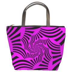 Black Spral Stripes Pink Bucket Bags by designworld65