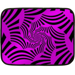 Black Spral Stripes Pink Fleece Blanket (mini) by designworld65