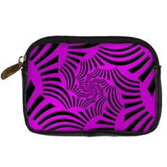 Black Spral Stripes Pink Digital Camera Cases by designworld65