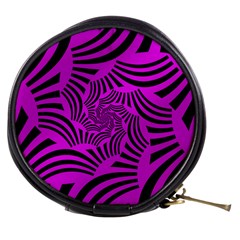 Black Spral Stripes Pink Mini Makeup Bags by designworld65