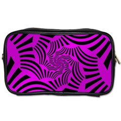 Black Spral Stripes Pink Toiletries Bags by designworld65