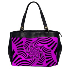 Black Spral Stripes Pink Office Handbags (2 Sides)  by designworld65