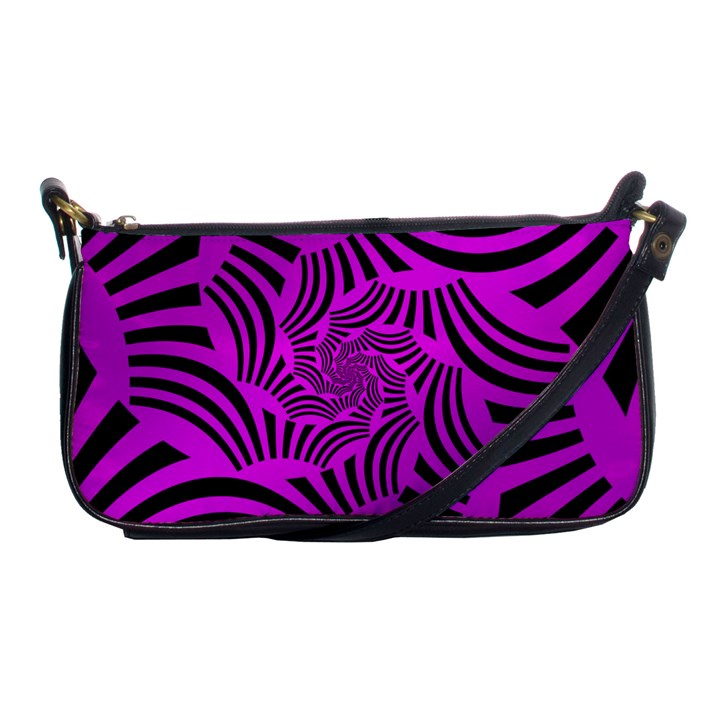 Black Spral Stripes Pink Shoulder Clutch Bags