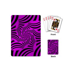 Black Spral Stripes Pink Playing Cards (mini)  by designworld65