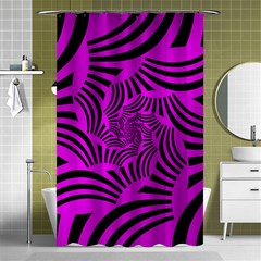 Black Spral Stripes Pink Shower Curtain 48  X 72  (small)  by designworld65