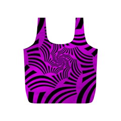 Black Spral Stripes Pink Full Print Recycle Bags (s)  by designworld65