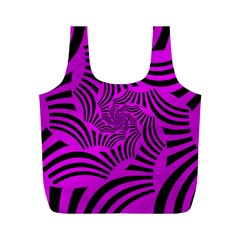 Black Spral Stripes Pink Full Print Recycle Bags (m)  by designworld65