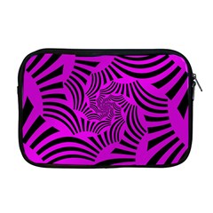 Black Spral Stripes Pink Apple Macbook Pro 17  Zipper Case by designworld65