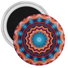 Blue Feather Mandala 3  Magnets by designworld65