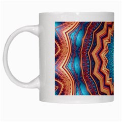 Blue Feather Mandala White Mugs by designworld65