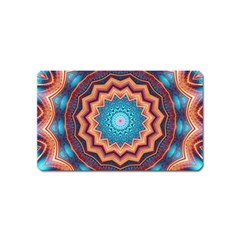 Blue Feather Mandala Magnet (name Card) by designworld65