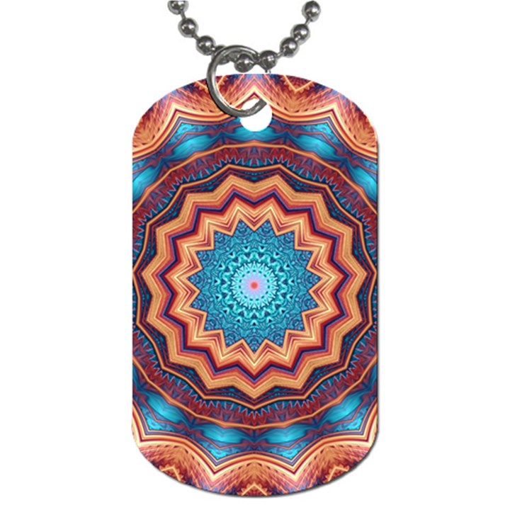 Blue Feather Mandala Dog Tag (One Side)