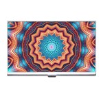 Blue Feather Mandala Business Card Holders Front