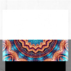 Blue Feather Mandala Rectangular Jigsaw Puzzl by designworld65