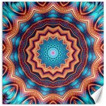 Blue Feather Mandala Canvas 12  x 12   11.4 x11.56  Canvas - 1