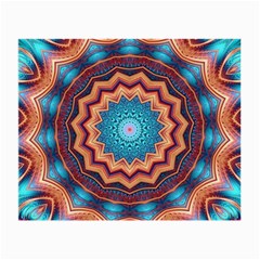 Blue Feather Mandala Small Glasses Cloth (2-side) by designworld65