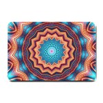 Blue Feather Mandala Small Doormat  24 x16  Door Mat