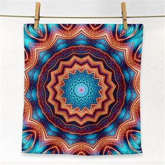 Blue Feather Mandala Face Towel by designworld65