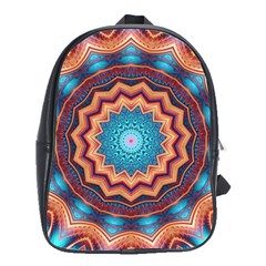 Blue Feather Mandala School Bag (large) by designworld65