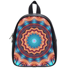 Blue Feather Mandala School Bag (small) by designworld65