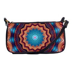 Blue Feather Mandala Shoulder Clutch Bags by designworld65