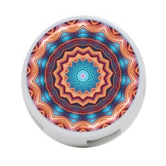 Blue Feather Mandala 4-port Usb Hub (two Sides)  by designworld65