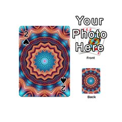 Blue Feather Mandala Playing Cards 54 (mini)  by designworld65