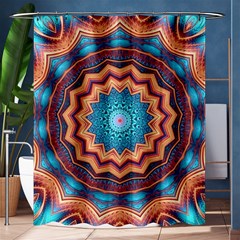 Blue Feather Mandala Shower Curtain 60  X 72  (medium)  by designworld65