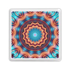 Blue Feather Mandala Memory Card Reader (square)  by designworld65