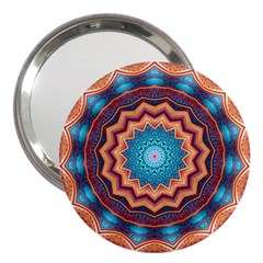 Blue Feather Mandala 3  Handbag Mirrors by designworld65