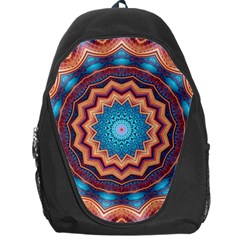 Blue Feather Mandala Backpack Bag by designworld65