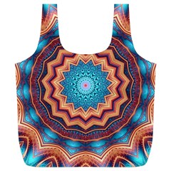 Blue Feather Mandala Full Print Recycle Bags (l)  by designworld65