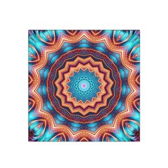 Blue Feather Mandala Satin Bandana Scarf