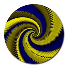 Blue Gold Dragon Spiral Round Mousepads by designworld65