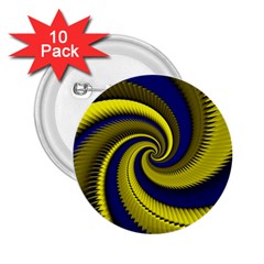 Blue Gold Dragon Spiral 2 25  Buttons (10 Pack)  by designworld65