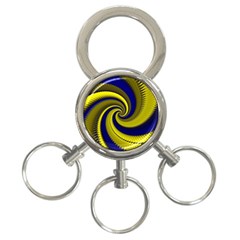 Blue Gold Dragon Spiral 3-ring Key Chains