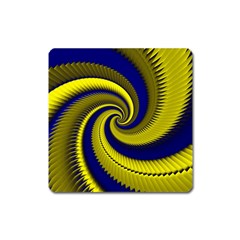 Blue Gold Dragon Spiral Square Magnet