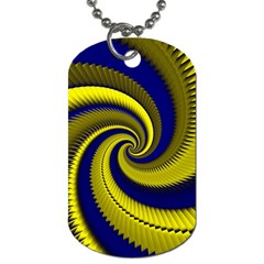 Blue Gold Dragon Spiral Dog Tag (two Sides) by designworld65