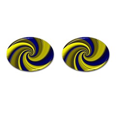 Blue Gold Dragon Spiral Cufflinks (oval)