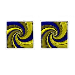 Blue Gold Dragon Spiral Cufflinks (square) by designworld65