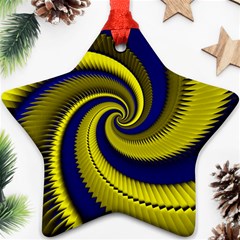 Blue Gold Dragon Spiral Star Ornament (two Sides) by designworld65