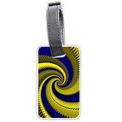 Blue Gold Dragon Spiral Luggage Tags (one Side)  by designworld65