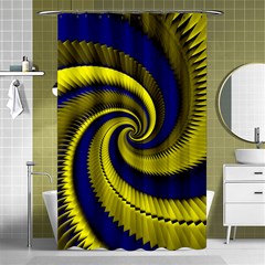 Blue Gold Dragon Spiral Shower Curtain 48  X 72  (small)  by designworld65