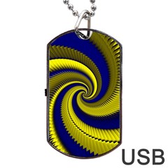 Blue Gold Dragon Spiral Dog Tag Usb Flash (two Sides) by designworld65